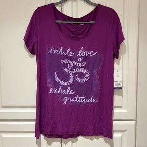 Gaiam Harmony Tee Size Large NWT Purple Style 44-00203